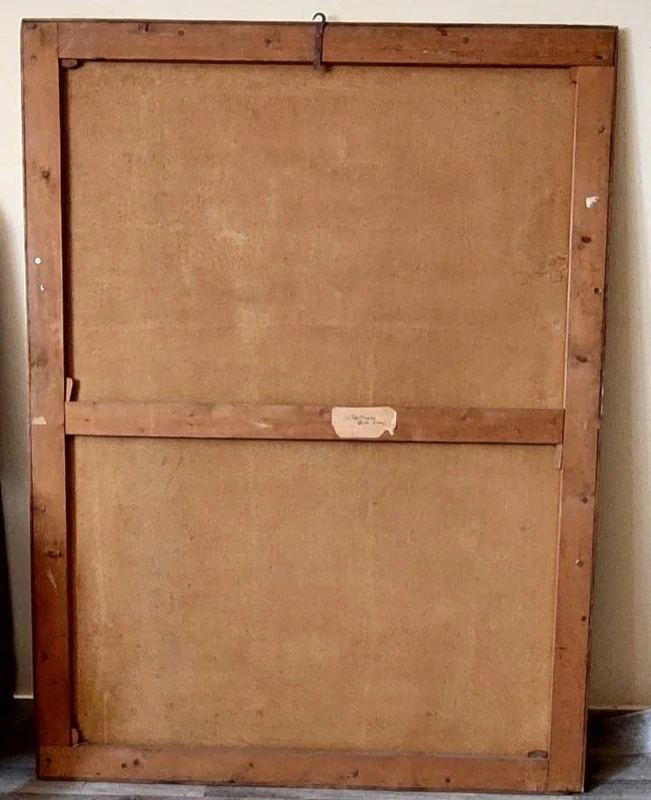 Grande peinture à l'huile sur toile 2 m x 1,50 m - paysage animé - Charles Louis Verboeckhoven