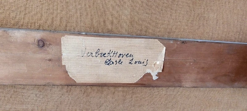 Grande peinture à l'huile sur toile 2 m x 1,50 m - paysage animé - Charles Louis Verboeckhoven