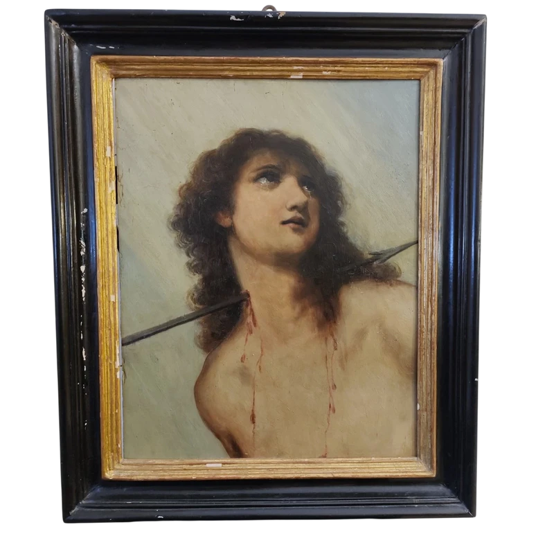 Huile sur panneau de bois St. Sebastian '900