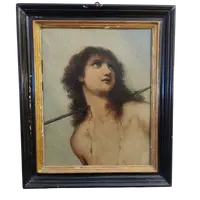 Huile sur panneau de bois St. Sebastian '900
