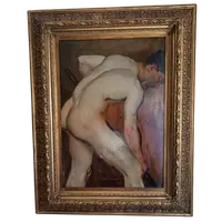 Homme nu au travail - Huile sur papier appliquée sur toile, 1880