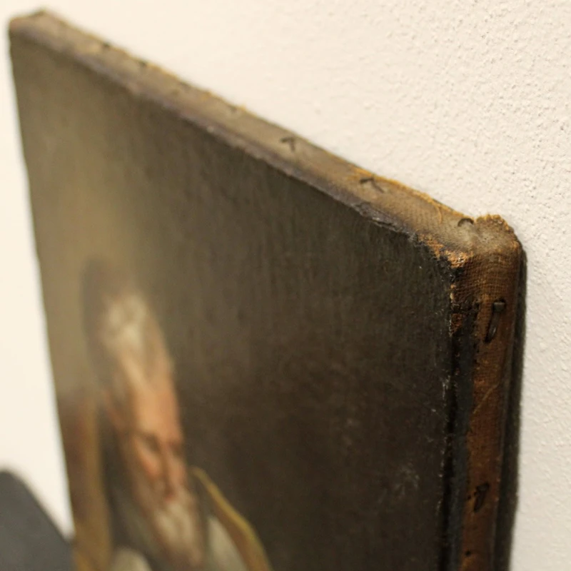 Ancienne peinture à l'huile sur toile du 18e siècle "Saint Joseph avec l'enfant