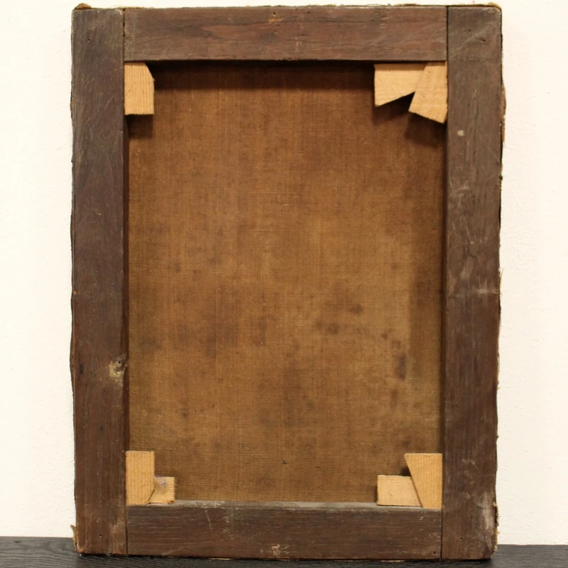 Ancienne peinture à l'huile sur toile du 18e siècle "Saint Joseph avec l'enfant