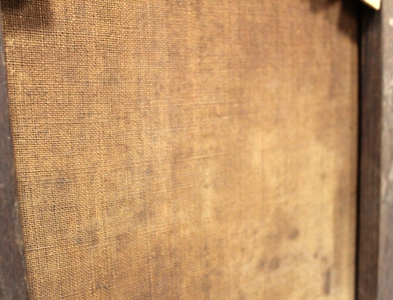 Ancienne peinture à l'huile sur toile du 18e siècle "Saint Joseph avec l'enfant