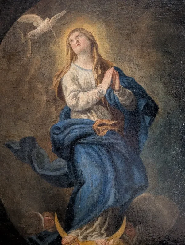 Tableau ancien - Immaculée Conception - Huile sur toile - XVIIIe siècle