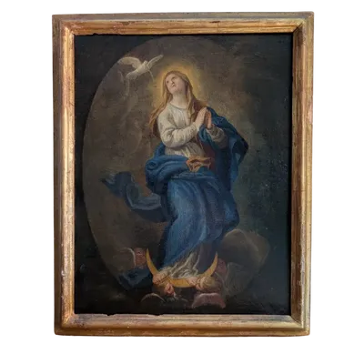 Tableau ancien - Immaculée Conception - Huile sur toile - XVIIIe siècle