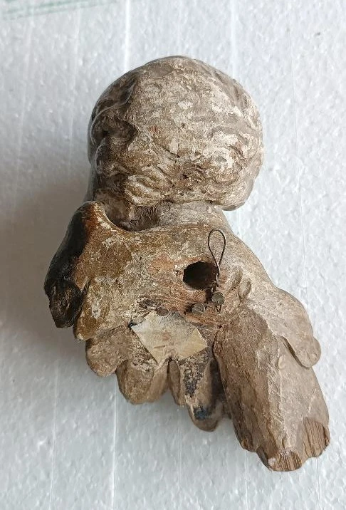 Tête d'ange en bois doré et argenté 18e siècle