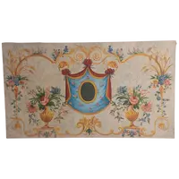 bellissimo pannello decorativo ,  dipinto a  tempera su carta riportata su tela, cm 75x129, buo