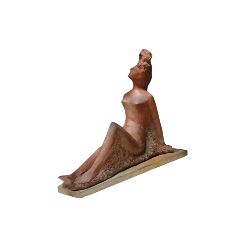 FEMALE NUDE SCULPTURE "ALBERTO SPARAPANI" TERRACOTTA SIGNED