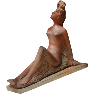 FEMALE NUDE SCULPTURE "ALBERTO SPARAPANI" TERRACOTTA SIGNED