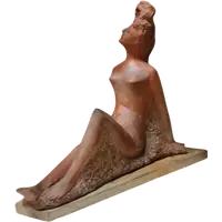 FEMALE NUDE SCULPTURE "ALBERTO SPARAPANI" TERRACOTTA SIGNED