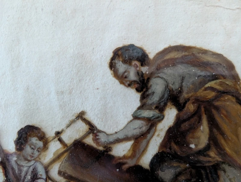 Scena sacra – dipinto ad olio su vetro, fine XVIII secolo