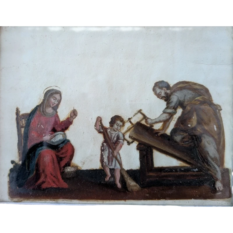 Scena sacra – dipinto ad olio su vetro, fine XVIII secolo