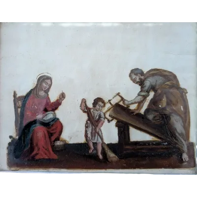 Scena sacra – dipinto ad olio su vetro, fine XVIII secolo