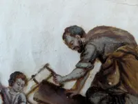 Scena sacra – dipinto ad olio su vetro, fine XVIII secolo