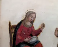 Scena sacra – dipinto ad olio su vetro, fine XVIII secolo