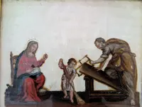 Scena sacra – dipinto ad olio su vetro, fine XVIII secolo