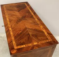 Antico cassettone comò Luigi XVI in noce intarsiato 19°secolo