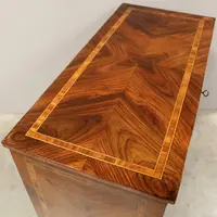 Antico cassettone comò Luigi XVI in noce intarsiato 19°secolo