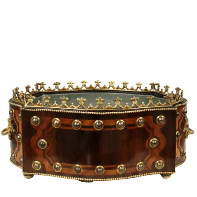 Centre de table jardiniere Napoleon III marqueté 19eme siecle