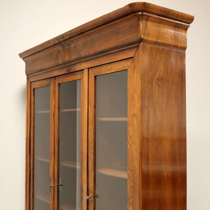 Bibliothèque ancienne Louis Philippe en noyer 19ème siècle