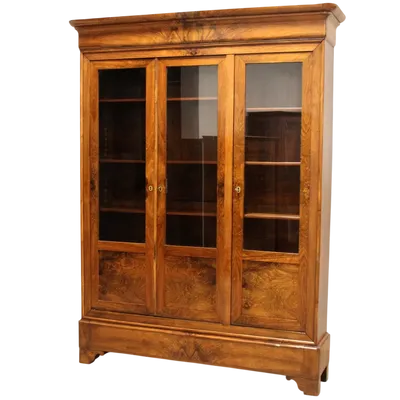 Bibliothèque ancienne Louis Philippe en noyer 19ème siècle
