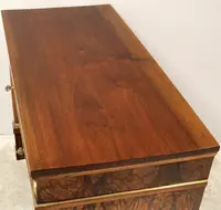 Antico cassettone comò Impero in noce intarsiato 19°secolo