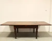 Antico tavolo allungabile a tiri Luigi Filippo in noce 19°secolo