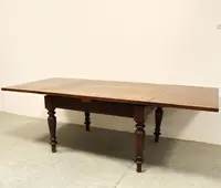Antico tavolo allungabile a tiri Luigi Filippo in noce 19°secolo