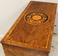 Antico cassettone comò Luigi XVI in noce intarsiato 18°secolo