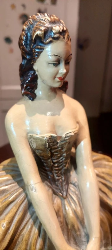 Importante Opera In Terracotta Dipinta MOLLICA Anni 30 firmata 35 Cm