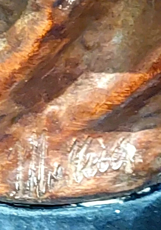 Importante Opera In Terracotta Dipinta MOLLICA Anni 30 firmata 35 Cm