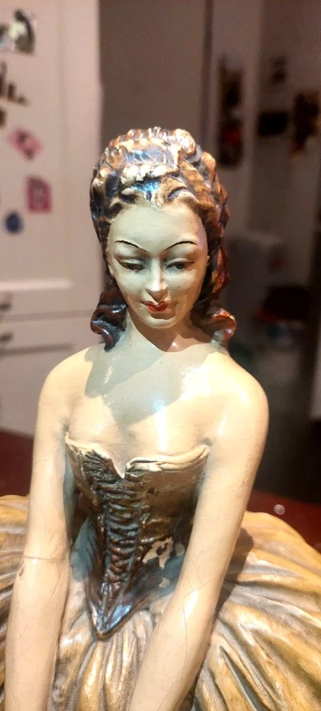 Importante Opera In Terracotta Dipinta MOLLICA Anni 30 firmata 35 Cm