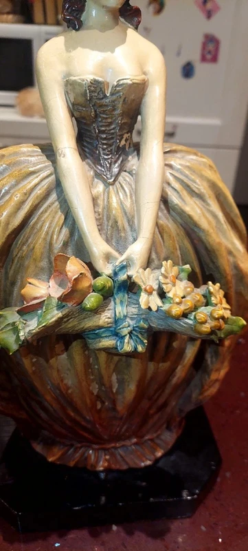 Importante Opera In Terracotta Dipinta MOLLICA Anni 30 firmata 35 Cm