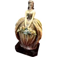 Important Painted Terracotta Work MOLLICA 1930s signed 35 Cm