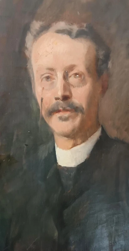 Oil painting on canvas late 19th century , portrait