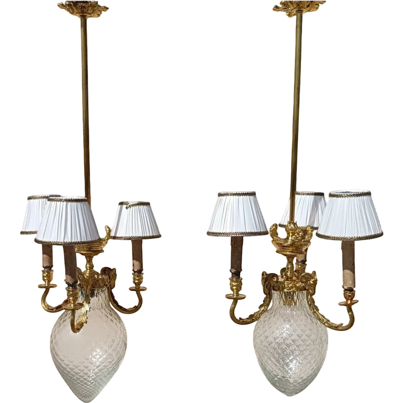 Coppia lampadari Umbertini 1840 Torino