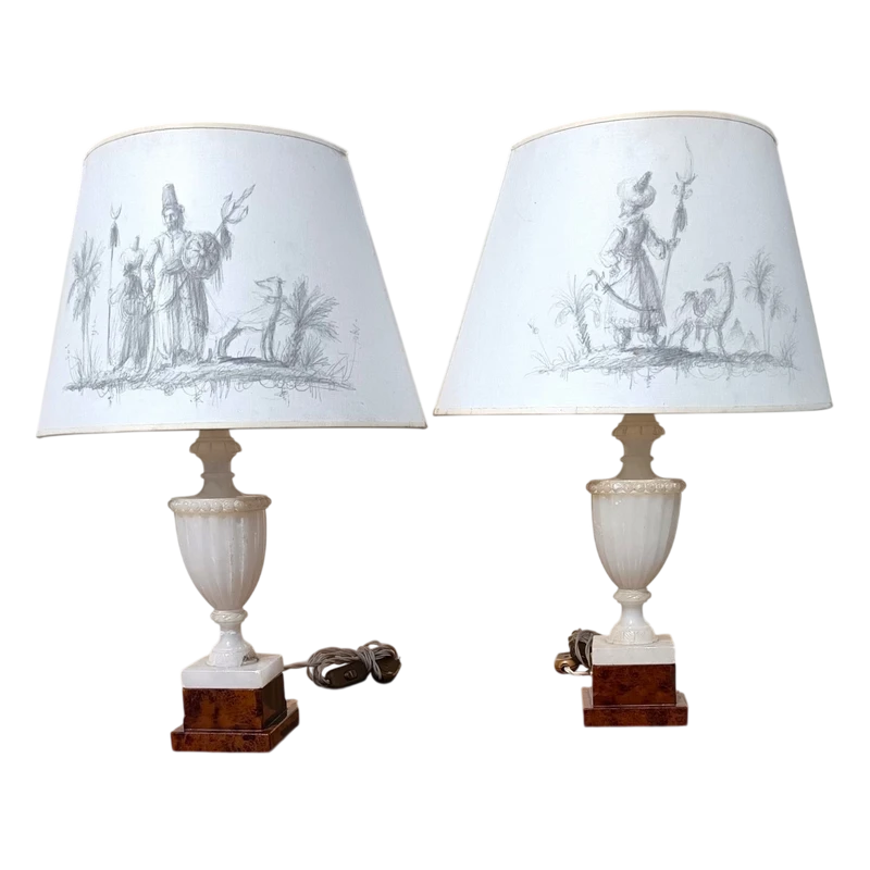 Pair of alabaster lamps 1930s