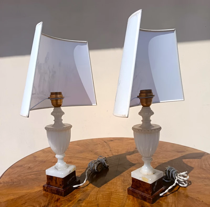 Pair of alabaster lamps 1930s