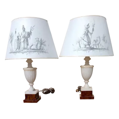 Pair of alabaster lamps 1930s