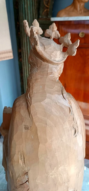 Antique wooden sculpture depicting St. Barbara h.70 cm