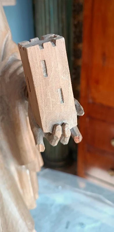 Antique wooden sculpture depicting St. Barbara h.70 cm