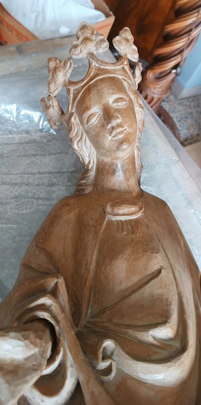 Antique wooden sculpture depicting St. Barbara h.70 cm