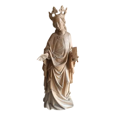 Antica scultura in legno raffigurante Santa Barbara h.70 cm