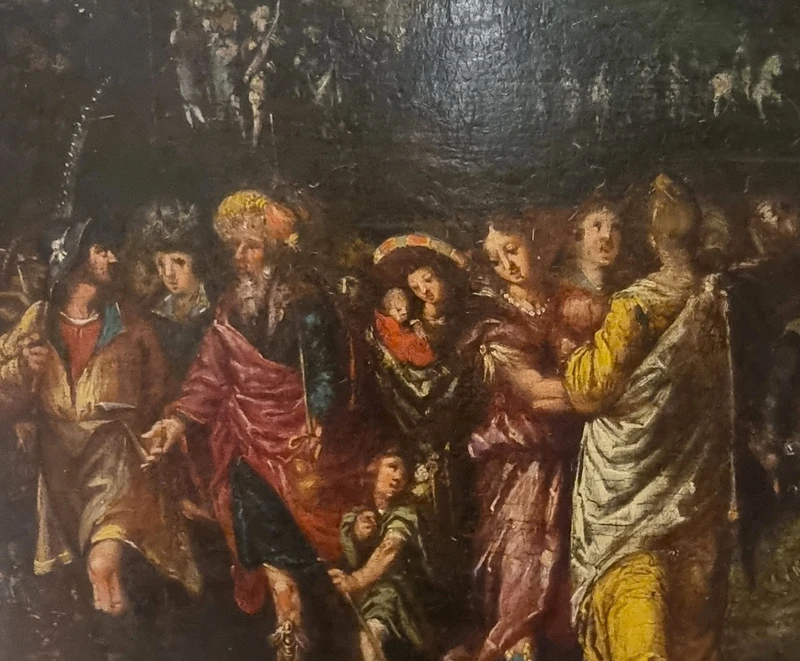 Oil on panel painting late 1500s the Tower of Babel Frans Francken II