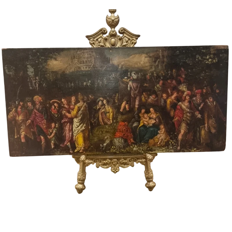 Oil on panel painting late 1500s the Tower of Babel Frans Francken II