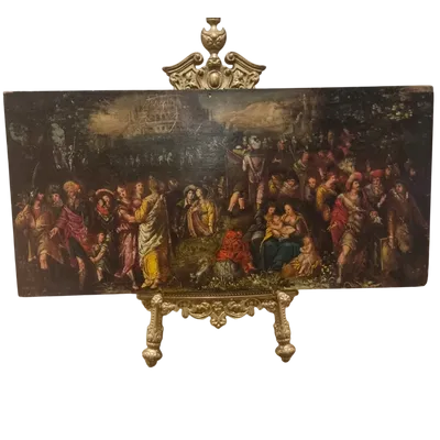 Oil on panel painting late 1500s the Tower of Babel Frans Francken II