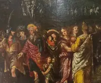 Oil on panel painting late 1500s the Tower of Babel Frans Francken II