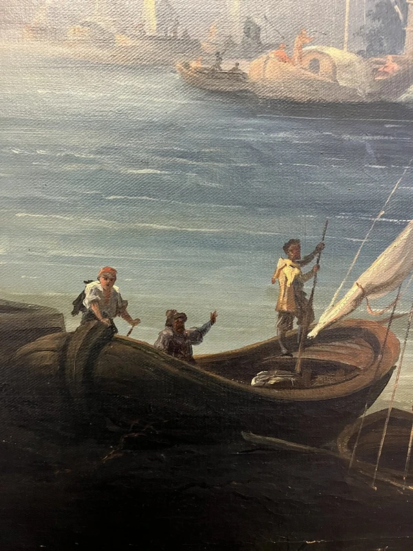 Dipinto a olio su tela – Veduta della Fortezza di Ehrenbreitstein sul fiume Reno