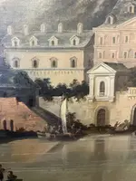 Dipinto a olio su tela – Veduta della Fortezza di Ehrenbreitstein sul fiume Reno